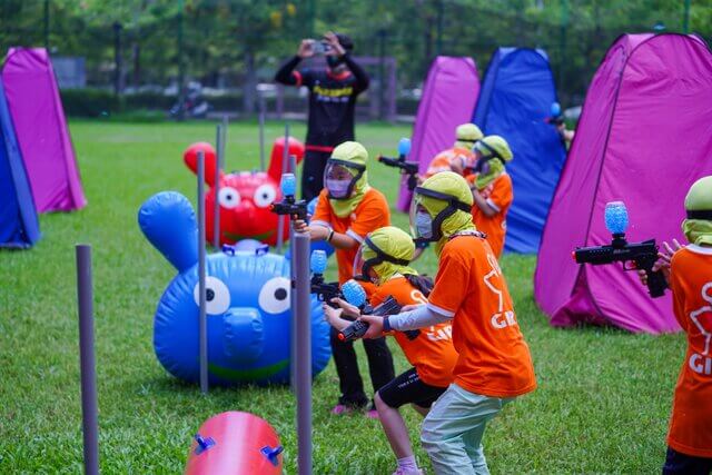 台南應用科技大學漆彈場（高雄台南最安全專業多元溫馨歡樂水彈場地）：長頸鹿美語南門分校（安親班）歡樂水彈戶外夏令營～就在熊麻吉活動團隊