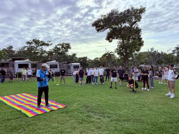 競賽前領隊熊教練親自主持與說明本項競賽規則及技巧