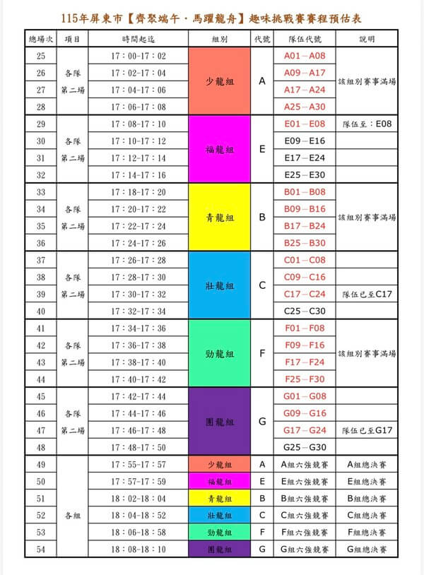 賽程時間表設計由領隊熊教練親自免費設計 賽程時間表設計由領隊熊教練親自免費設計